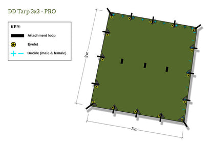 DD Tarp 3x3 - PRO - Olive Green