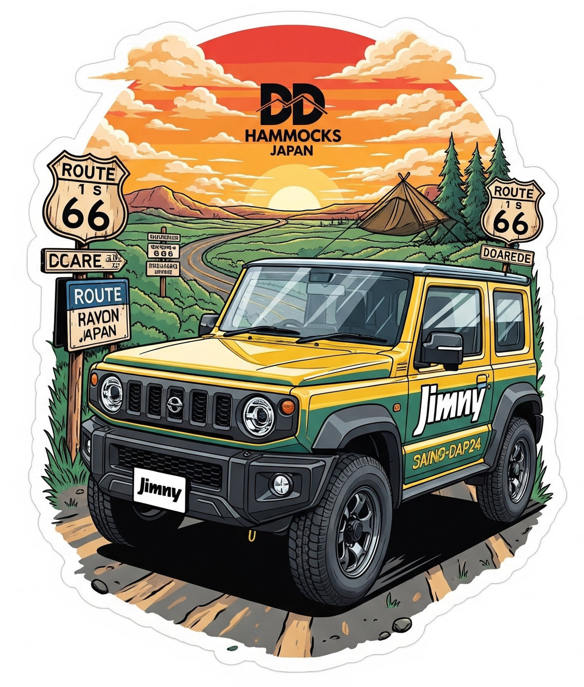 DD Japan Sticker - Jimny & Country Style（ジムニー＆カントリー風 ステッカー）